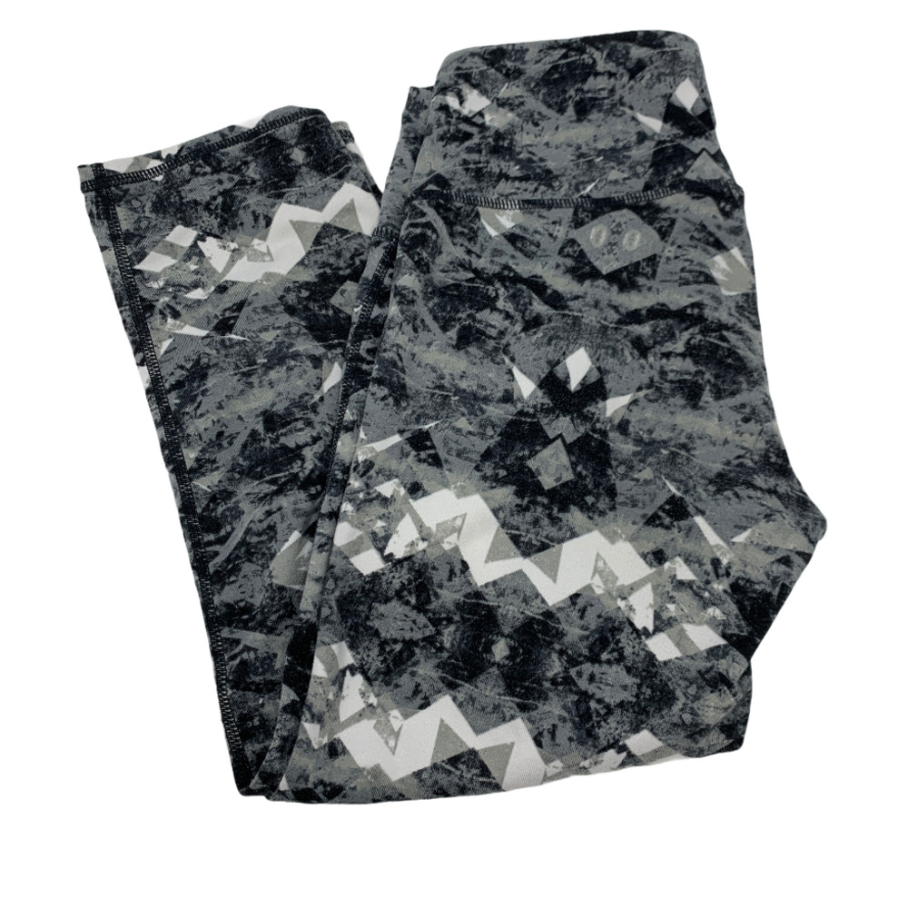 Athleta Cropped Pattern Legging Tights Black Gray - image 7